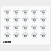 Sticker Rond Joli Sloth Merci (Feuille)