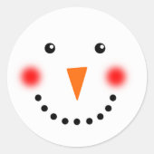 Sticker Rond Joli Snowman Joyeux Joyeux Visage Souriant Joyeux (Devant)