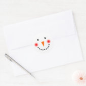 Sticker Rond Joli Snowman Joyeux Joyeux Visage Souriant Joyeux (Enveloppe)