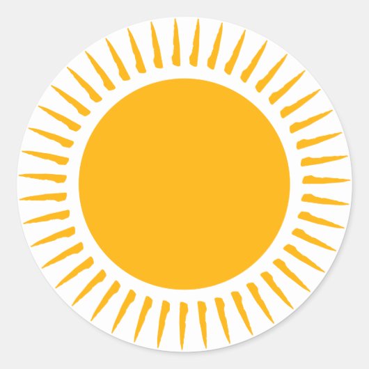Sticker Rond Joli soleil jaune rayons joyeux boho fun moderne (Devant)