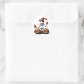 Sticker Rond Joli squelette Citrouille de sorcière Halloween (Sac)