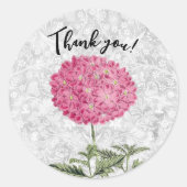 Sticker Rond Joli style rose Vintage Hydrangea Merci (Devant)