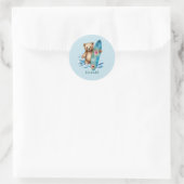 Sticker Rond Joli surf ours ajouter le nom (Sac)