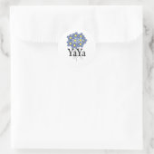 Sticker Rond Joli T-shirt Flower YaYa bleu (Sac)
