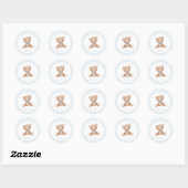 Sticker Rond Joli Teddy Ours Garçon enveloppe cachet (Feuille)