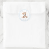 Sticker Rond Joli Teddy Ours Garçon enveloppe cachet (Sac)