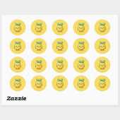 Sticker Rond Joli thème citron (Feuille)