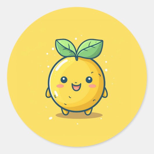 Sticker Rond Joli thème citron (Devant)