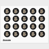Sticker Rond joli tonneau de singes (Feuille)