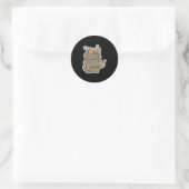 Sticker Rond joli tonneau de singes (Sac)