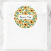 Sticker Rond Joli tournesol Jaune & Vert Merci Motif (Sac)