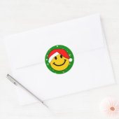 Sticker Rond Joli visage de Noël Père Noël (Enveloppe)