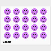 Sticker Rond Joli visage violet mou Anniversaire (Feuille)