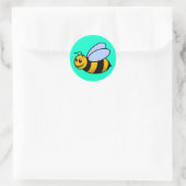 Sticker Rond Jolie abeille caricaturale (Sac)