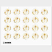 Sticker Rond Jolie Abeille Douce (Feuille)