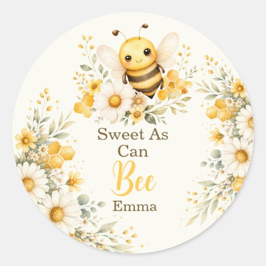 Sticker Rond Jolie Abeille Douce (Devant)