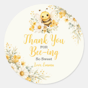 Sticker Rond Jolie abeille merci