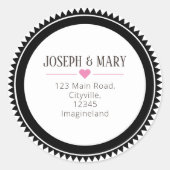 Sticker Rond Jolie adresse de retour de Noël moderne (Devant)