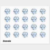 Sticker Rond Jolie aquarelle bleue Florale (Feuille)