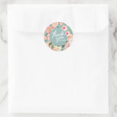 Sticker Rond Jolie aquarelle boho floral chic Merci (Sac)