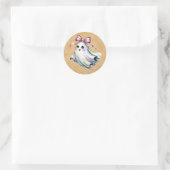 Sticker Rond Jolie Aquarelle Fille Fantôme Anniversaire Mash (Sac)