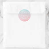 Sticker Rond Jolie aquarelle Joyeux Anniversaire Nom Aqua (Sac)