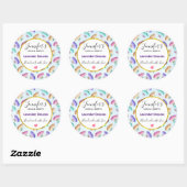 Sticker Rond Jolie aquarelle Papillon Motif savon / Bougie (Feuille)
