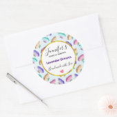 Sticker Rond Jolie aquarelle Papillon Motif savon / Bougie (Enveloppe)