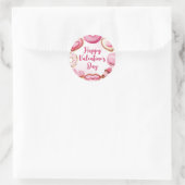 Sticker Rond Jolie aquarelle rose Valentine's Shape Cookies (Sac)