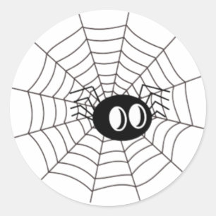 Sticker Rond Jolie araignée de dessin animé sur toile