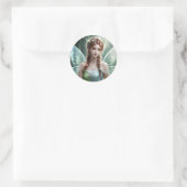 Sticker Rond Jolie Auburn Haired Spring Fairy Imaginaire Dreamy (Sac)