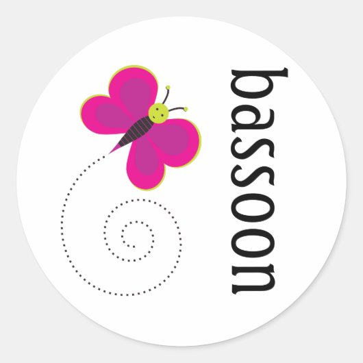 Sticker Rond Jolie Bassoon (Devant)
