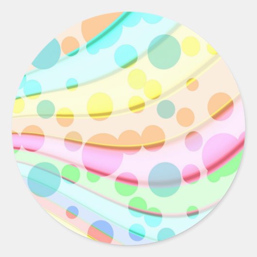 Sticker Rond Jolie bulles Pastel (Devant)