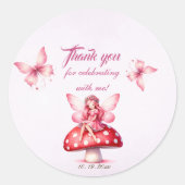 Sticker Rond Jolie casserole rose d'aquarelle girly château fée (Devant)