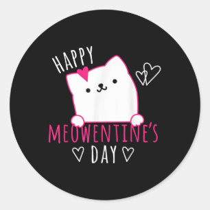 Sticker Rond Jolie Chat Valentines Day Chemise Pour Filles Kitt