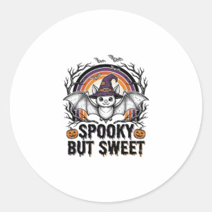 Sticker Rond Jolie chauve-souris d'Halloween Gravure vintage T-