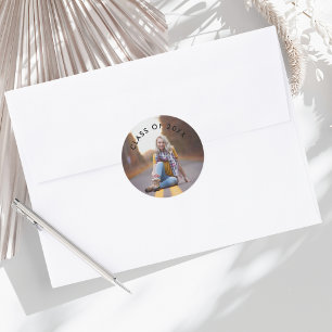 Sticker Rond Jolie classe de photo Enveloppe de graduation Scea