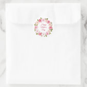Sticker Rond Jolie courge Rose Pastel Aquarelle (Sac)