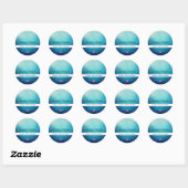 Sticker Rond Jolie cuisine Abstraite Mandala Bleue (Feuille)