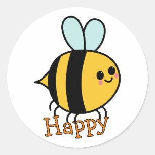Sticker Rond Jolie Dessin D'Abeille