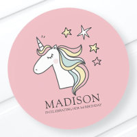 Jolie Doodle Unicorn et étoiles Anniversaire