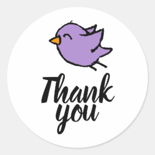 Sticker Rond Jolie entreprise d'oiseaux Merci 