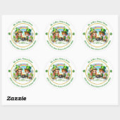 Sticker Rond Jolie enveloppe de la Saint Patrick (Feuille)