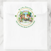 Sticker Rond Jolie enveloppe de la Saint Patrick (Sac)