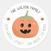 Sticker Rond Jolie enveloppe d'Halloween Jack-O-Lanterne (Devant)