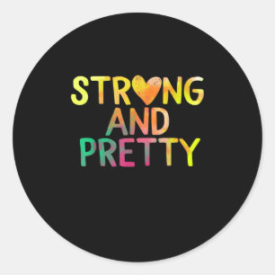 Sticker Rond Jolie Et Forte Salle De Fitness Pour Les Femmes