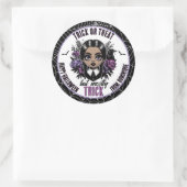 Sticker Rond Jolie ethnie gothique fille Halloween (Sac)