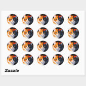 Sticker Rond Jolie face de chat 3 couleurs (Feuille)