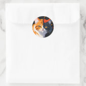 Sticker Rond Jolie face de chat 3 couleurs (Sac)