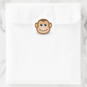 Sticker Rond Jolie face de singe (Sac)